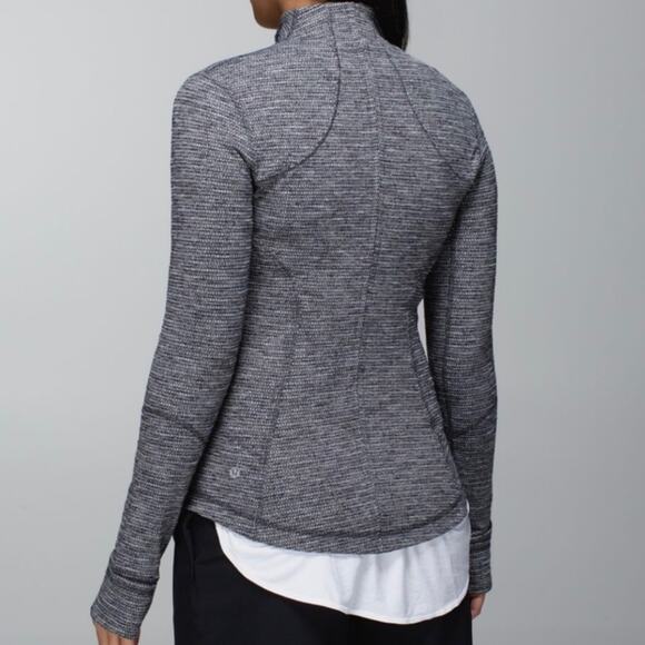 Lululemon Forme Jacket II Gray Deep Coal Pique Grey Textured Women's 4 $118 - Picture 2 of 11